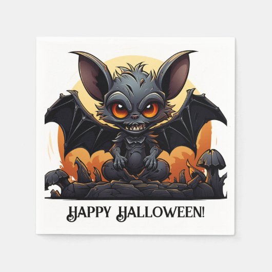 Schattigee Halloween Vampire Bat Servet (Voorkant)
