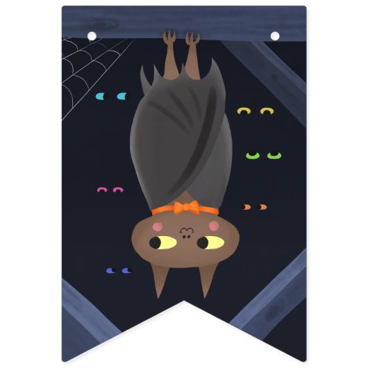 Schattigee Halloween Vampire Bat Zwart Vlaggetjes (Tweede vlag)