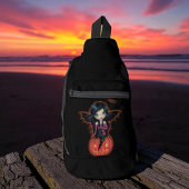 Schattigee Halloween Vampire Girl en Jack-o-Lanter Sling Bag