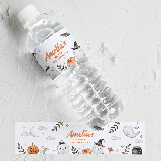 Schattigee Halloween Verjaardag Water Bottle Label Waterfles Etiket