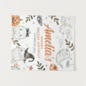 Schattigee Halloween verjaardagsfeestje achtergron Wandkleed (Voorkant (horizontaal))