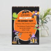 Schattigee Halloween verjaardagsuitnodiging Kaart (Staand voorkant)