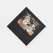 Schattigee Halloween Verpleegster Kat en Hond met  Servet (Hoek)
