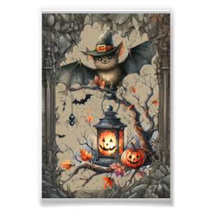 Schattigee Halloween vleermuis Foto Afdruk