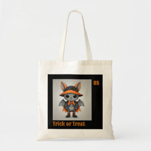 Schattigee Halloween vleermuis in vermomming Tri Tote Bag