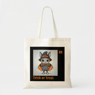 Schattigee Halloween vleermuis in vermomming Tri Tote Bag