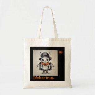 Schattigee Halloween vleermuis in vermomming Tri Tote Bag
