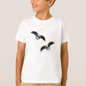 Schattigee Halloween vleermuizen met maan T-shirt (Voorkant)