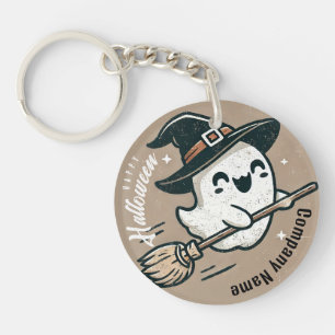 Schattigee Halloween Vliegende heks spook Acryl Sl Sleutelhanger