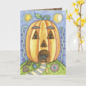 Schattigee Halloween Wenskaarten Kaart (Gele Bloem)