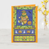 Schattigee Halloween Wenskaarten Kaart (Gele Bloem)