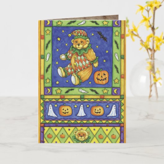 Schattigee Halloween Wenskaarten Kaart (Gele Bloem)