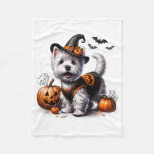 Schattigee Halloween Westie T-shirt West Terrier D Fleece Deken