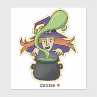 Schattigee Halloween Witch Casting Spell Sticker
