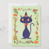 Schattigee Halloween Witch Cat DIY Blank Kaart (Voorkant)