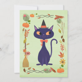 Schattigee Halloween Witch Cat DIY Blank Kaart