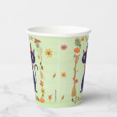 Schattigee Halloween Witch Cat Green Papieren Bekers (Rechts)