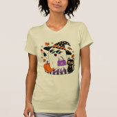 Schattigee Halloween Witch Ghost Vrouwen T-Shirt (Voorkant)