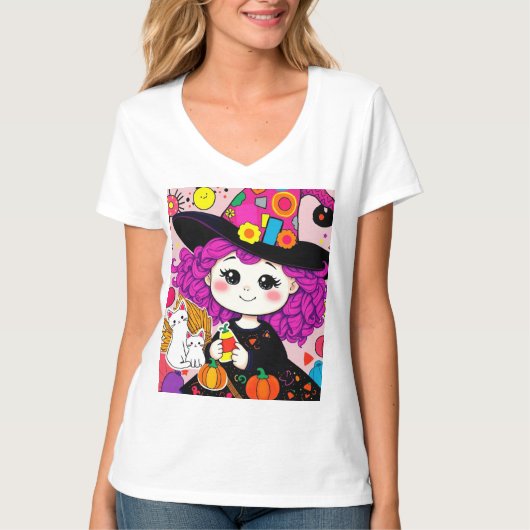 Schattigee Halloween Witch Matching Spooky Style! T-shirt (Voorkant)