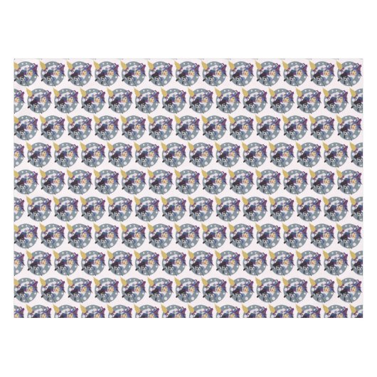 Schattigee Halloween Witch op Broom Tafelkleed (Voorkant (Horizontaal))