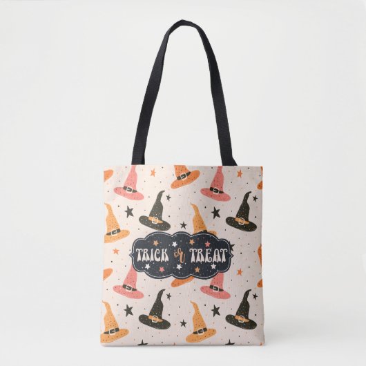 Schattigee Halloween Witch Pet Trick or treat Tote Bag (Voorkant)