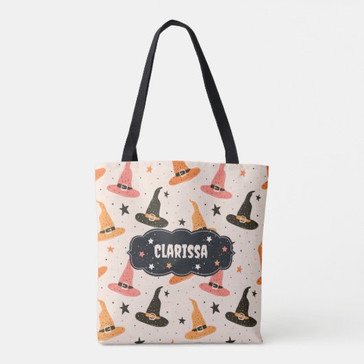 Schattigee Halloween Witch Pet Trick or treat Tote Bag (Achterkant)
