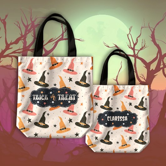 Schattigee Halloween Witch Pet Trick or treat Tote Bag