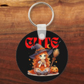 Schattigee Halloween Witch Sleutelhanger (Voorkant)