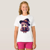 Schattigee Halloween Witch T-shirt (Voorkant volledig)