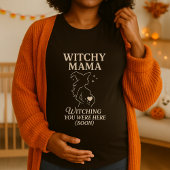 Schattigee Halloween Witchy Mama Pregant Wish T-shirt