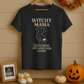 Schattigee Halloween Witchy Mama Pregant Wish T-shirt