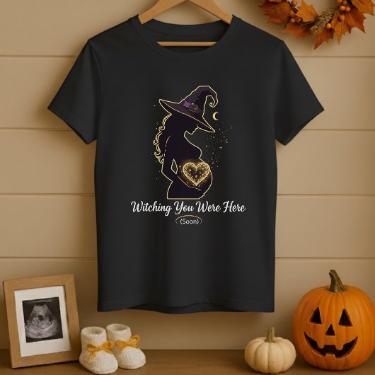 Schattigee Halloween zwangerschap heksen je was hi T-shirt