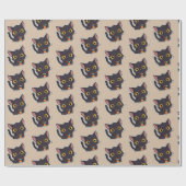 Schattigee Halloween Zwarte Kat - Kindercadeau Cadeaupapier (Vlak)