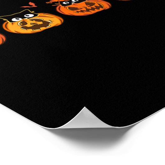 Schattigee Halloween zwarte kat pompoen voor kinde Poster (Hoek)
