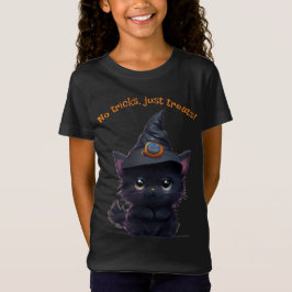 Schattigee Halloween zwarte kat T-shirt