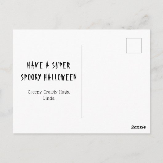 Schattigee Halloweendraak met enge pompoenen Briefkaart (Achterkant)