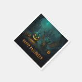 Schattigee Halloweendraak met enge pompoenen Servet (Hoek)