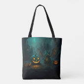 Schattigee Halloweendraak met enge pompoenen Tote Bag (Achterkant)