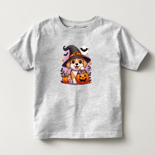 Schattigee Halloweenhond/puppy Kinder Shirts (Voorkant)