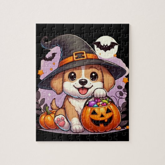 Schattigee Halloweenhond/puppy Legpuzzel (Verticaal)