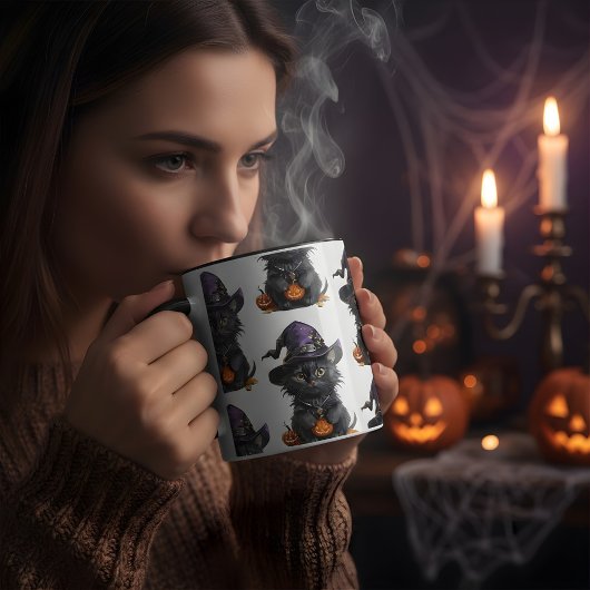 Schattigee Halloweenkat in Halloweenkostuumontwerp Mok
