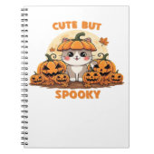 Schattigee Halloweenkat met pompoenen - Kawaii Spo Notitieboek (Voorkant)