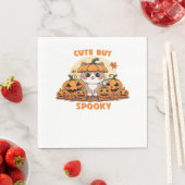 Schattigee Halloweenkat met pompoenen - Kawaii Spo Servet (Insitu)