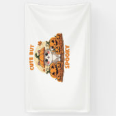 Schattigee Halloweenkat met pompoenen - Kawaii Spo Spandoek (Verticaal)