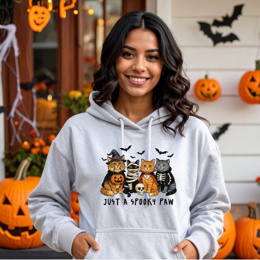 Schattigee Halloweenkatten Spooky Paw Hoodie