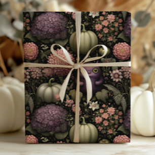 Schattigee Halloweenmonsters en pompoenen in het P Cadeaupapier