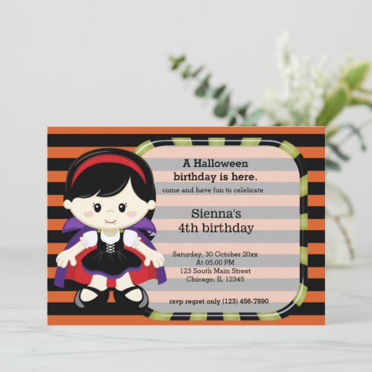 Schattigee Halloweenverjaardag Kaart (Staand voorkant)