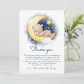 Schattigee Halve Maan Teddybeer Baby shower Bedankkaart (Staand voorkant)