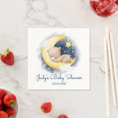 Schattigee Halve Maan Teddybeer Baby shower Servet (Insitu)
