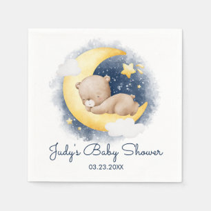 Schattigee Halve Maan Teddybeer Baby shower Servet
